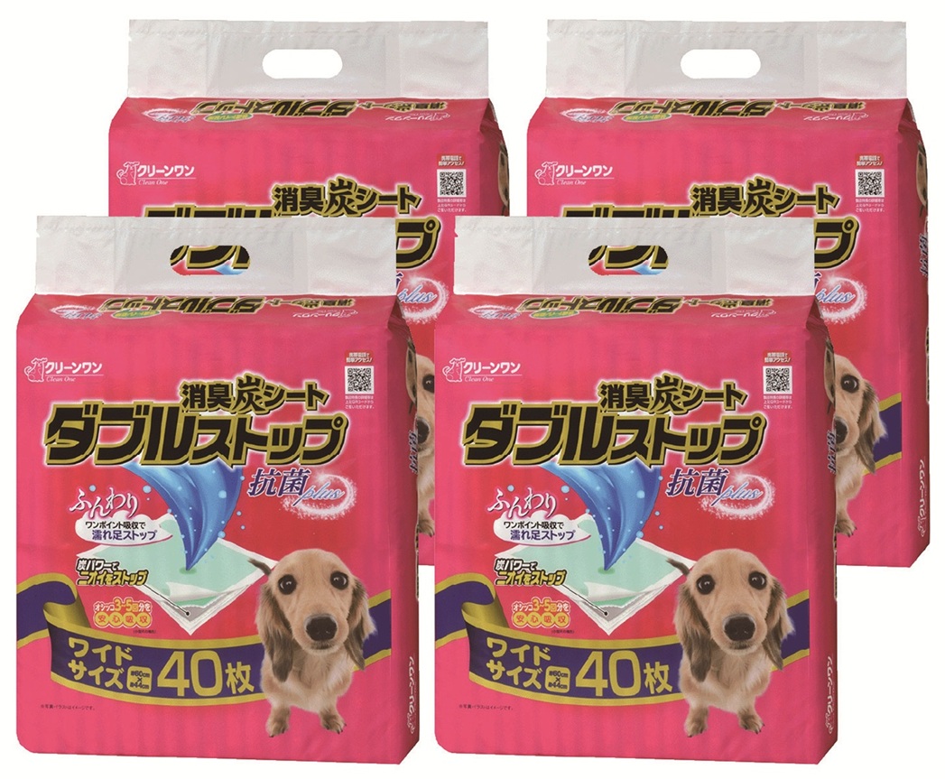 [シーズイシハラ] クリーンワン  消臭炭シート  ダブルストップ  (ワイド40枚×4) 【247020】 商品サムネイル